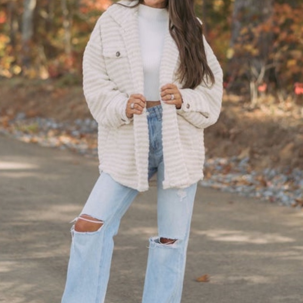 Quinn Striped Contrasted Shacket